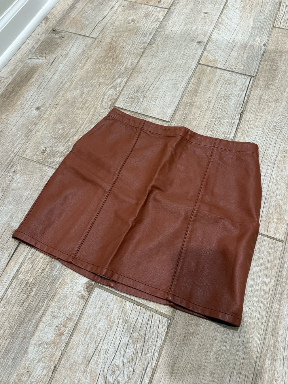 Forever 21 Chestnut Faux Leather Mini Skirt